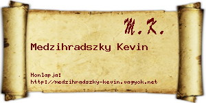 Medzihradszky Kevin névjegykártya